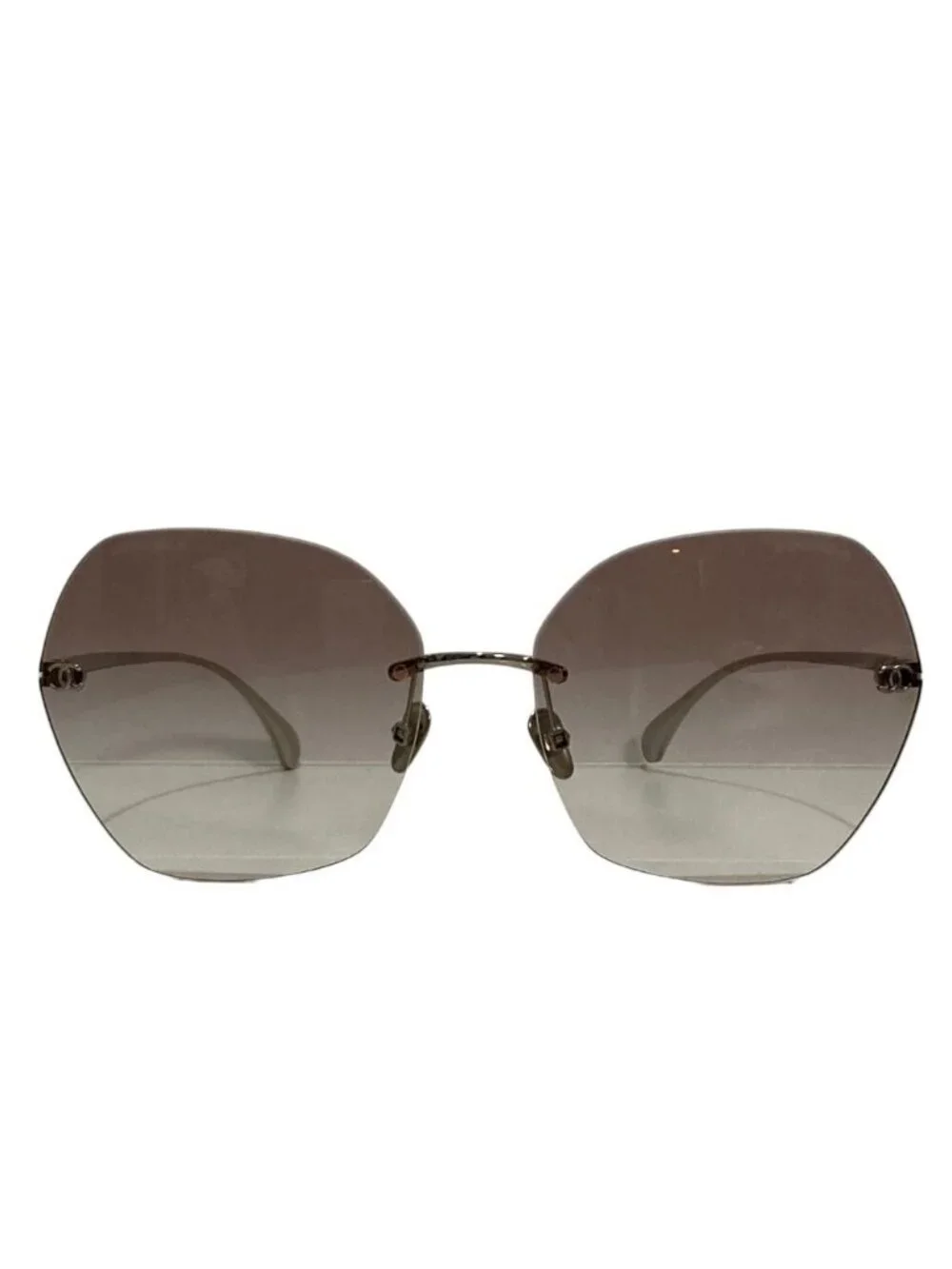Chanel Rimless Sunglasses Brown Grade Eyewear